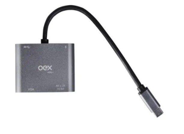 Imagem de Adaptador TYPE C 4 Em 1 AD400 - HDMI 4K - VGA - USB 3.0 - USB-C (PD)