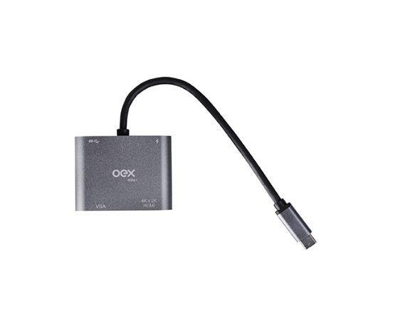 Adaptador type c 4x1 para hdmi usb-c pd usb e vga ad400 oex Menor preço em Adaptador type c 4x1 para hdmi usb-c pd usb e vga ad400 oex
