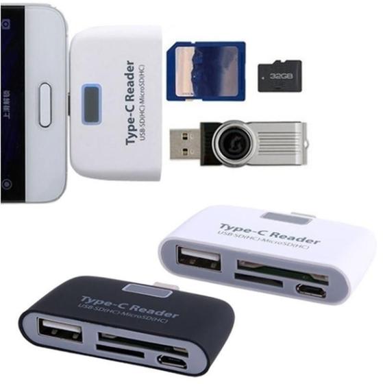 Imagem de Adaptador Type-C Card Reader E Usb Smart Varias Função