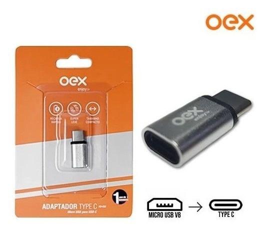 Imagem de Adaptador Type C: Micro Usb Para Type C (usb-c) Oex Ad202