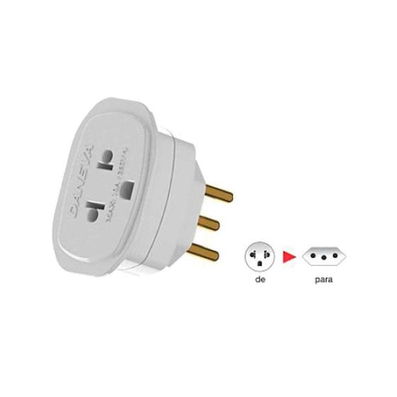 Adaptador universal 2PT 10A/250V Daneva Menor preço em Adaptador universal 2PT 10A/250V Daneva
