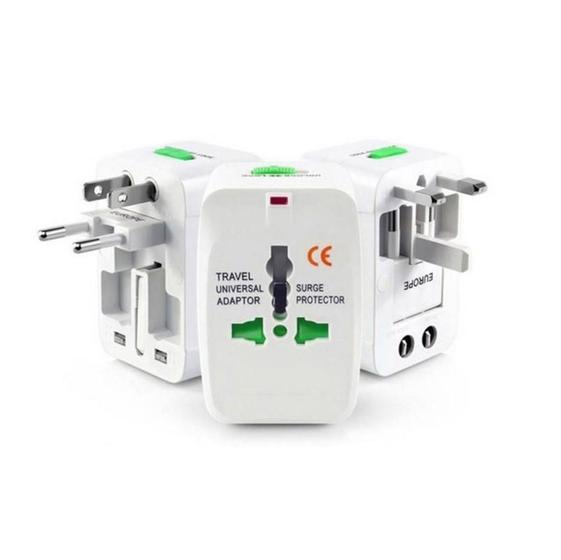 Imagem de Adaptador Universal De Tomada Padrao Internacional Eua Europa - 110 a 250v 10A