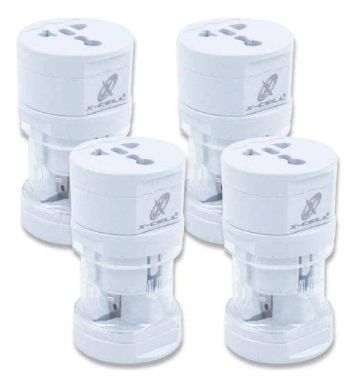 Imagem de Adaptador Universal De Tomadas Viagem Internacional Kit com 4 Unidades