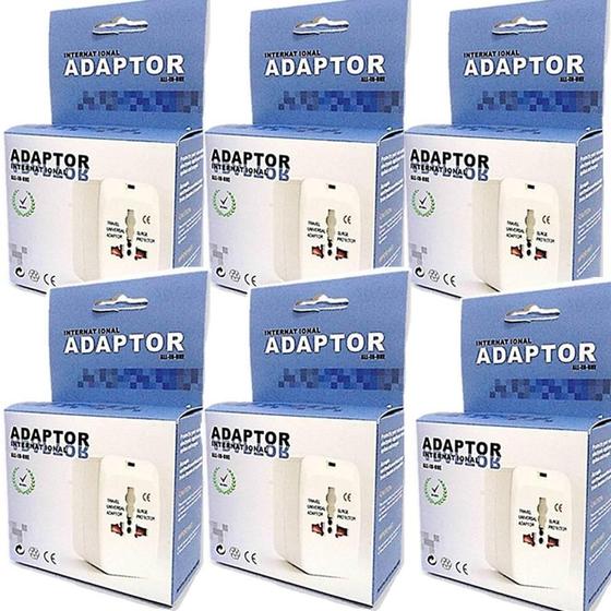 Imagem de Adaptador Universal Internacional Kit 6 Tomadas