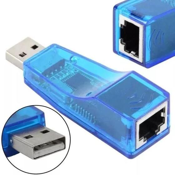 Imagem de Adaptador Usb 2.0 Lan Wireless Placa Rede Externa Azul Rj45