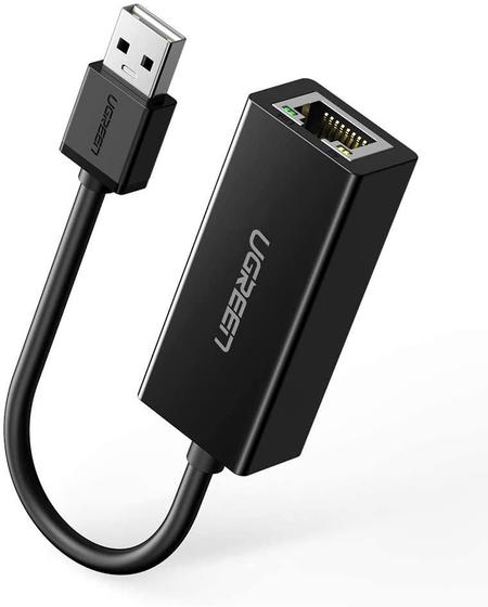 Imagem de Adaptador USB 2.0 para RJ45 10/100 CR110 Preto - Ugreen