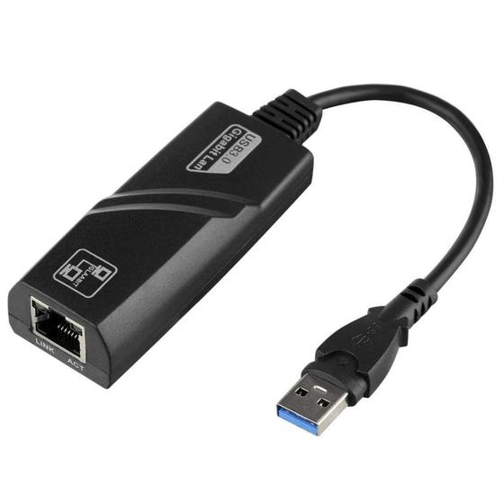 Imagem de Adaptador USB 3.0 Para RJ45 Gigabit Fast Ethernet 1000Mbps - F3