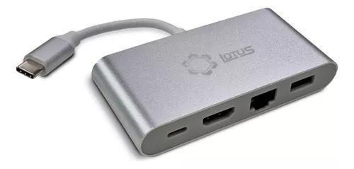 Imagem de Adaptador Usb C Hdmi Maçã Mac Usb 3.0 Cabo De Rede Rj45