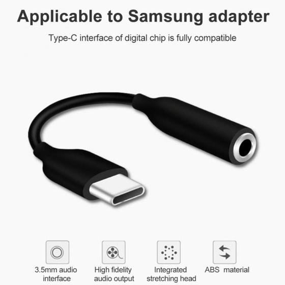 Imagem de Adaptador USB C P2 Fone Original Samsung S10 Plus S10 Lite -Preto
