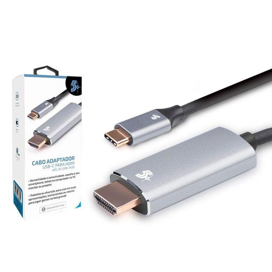 Imagem de Adaptador USB-C para HDMI 1,8M, 5+, Alumínio - 018-7450