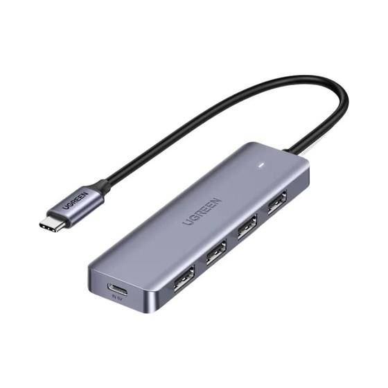 Imagem de Adaptador USB-C Ugreen 4 Portas USB 3.0 - Compatível com Macbook, iPad Pro e Samsung Galaxy