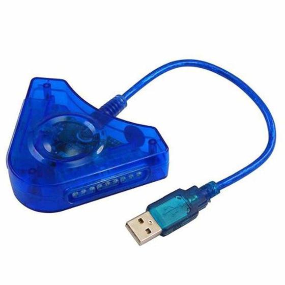 Imagem de Adaptador Usb Duplo Controles Ps1 Ps2 Ps3 para Pc