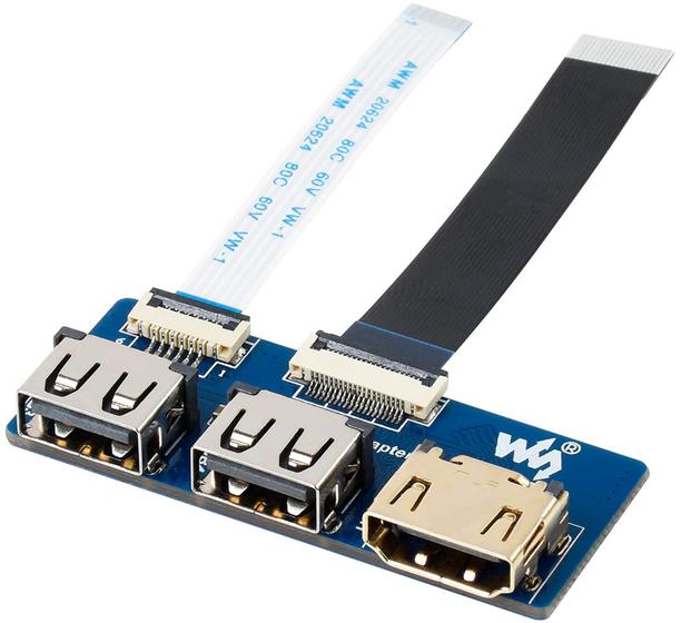 Imagem de Adaptador USB HDMI Waveshare CM4-IO-BASE - 2x USB 2.0 e 1x HDMI