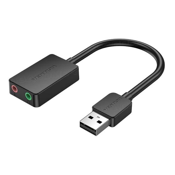 Imagem de Adaptador Usb Para P2 Fone Microfone Vention 15cm Placa Som