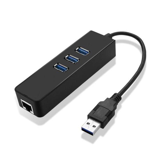 Adaptador USB para RJ45 - Gigabit - HUB 3 Portas USB 3.0 - CBU.34801 ...