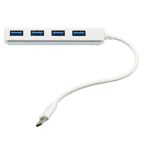 Imagem de Adaptador USB Tipo C com 4 Portas USB 3.0 Branco