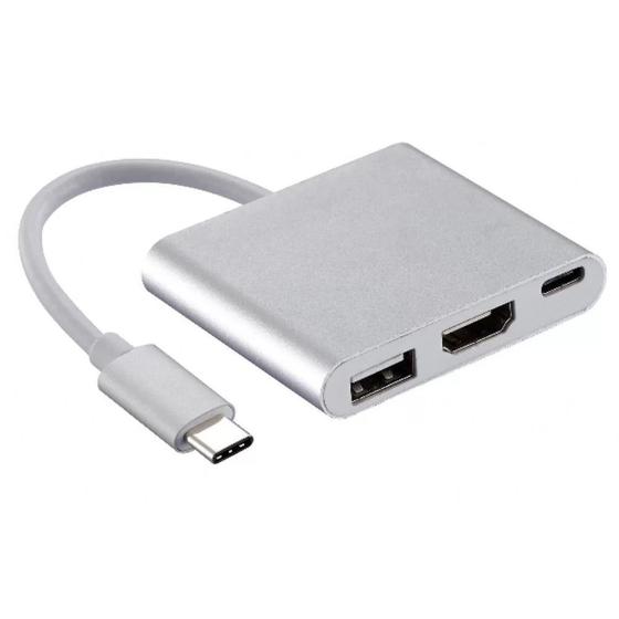 Imagem de Adaptador USB Tipo C Para HDMI 3 em 1