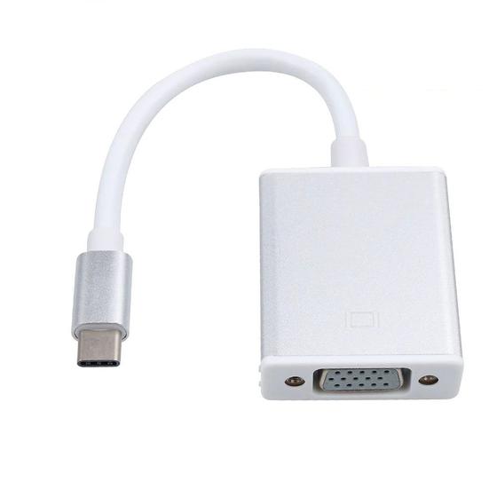 Imagem de Adaptador USB tipo C para VGA*: Conecta o seu laptop USB-C ao monitor ou projetor que tem uma entrada VGA