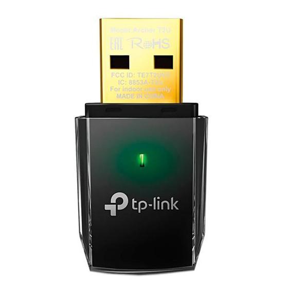Adaptador USB Wi-Fi TP-Link Archer T2U AC600 200 Mbps em 2.4GHz + 433 Mbps em 5GHz - Preto Menor preço em Adaptador USB Wi-Fi TP-Link Archer T2U AC600 200 Mbps em 2.4GHz + 433 Mbps em 5GHz - Preto