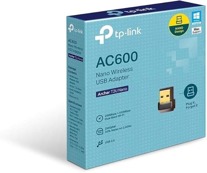 Imagem de Adaptador usb wireless dual band ac600 tp-link t2u