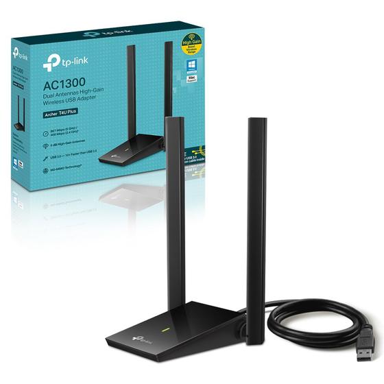 Adaptador Usb Wireless Duas Antenas 1300mbps AC1300 Archer T4u Plus TP Link Menor preço em Adaptador Usb Wireless Duas Antenas 1300mbps AC1300 Archer T4u Plus TP Link
