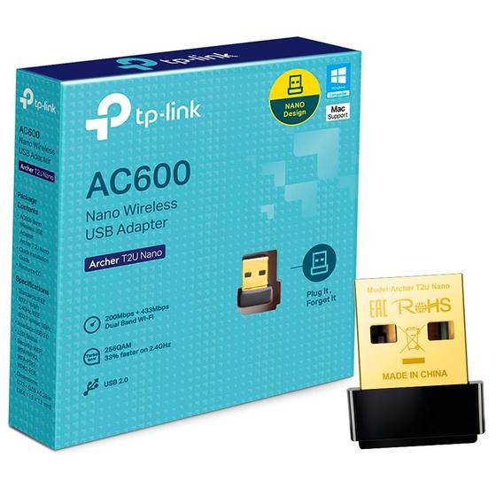 Imagem de Adaptador Usb Wireless TP-Link AC600 T2U Nano Dual Band