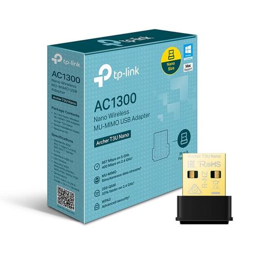 Imagem de Adaptador Usb Wireless TP-Link T3U Nano AC1300