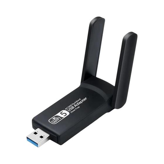 Imagem de Adaptador Wi-Fi USB Dual Band 1300Mbps (2.4G/5GHz) - 802.11ac para PC e Laptop