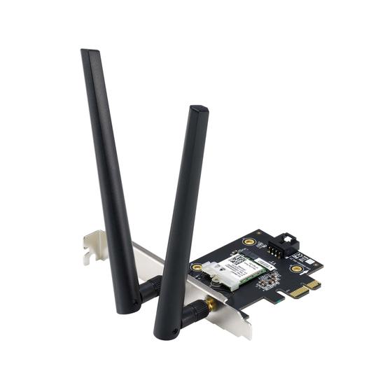 Imagem de Adaptador WiFi 6E PCI-E ASUS PCE-AXE5400 com 2 antenas Bluetooth 5.2