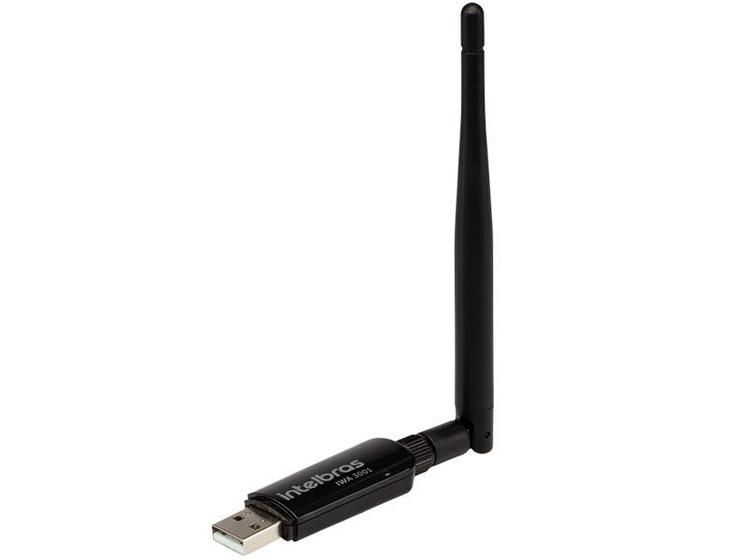 Imagem de Adaptador Wireless USB Intelbras INET 4710016 IWA3001 de ALTO Ganho 300MBPS com Antena Removivel