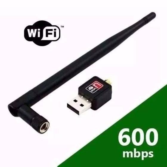 Imagem de Adaptador Wireless USB Sem Fio Antena Wifi 600mdps - Feir