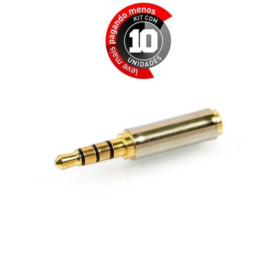Imagem de Adaptadores P1 Fêmea Para P2 Macho - Kit Com 10
