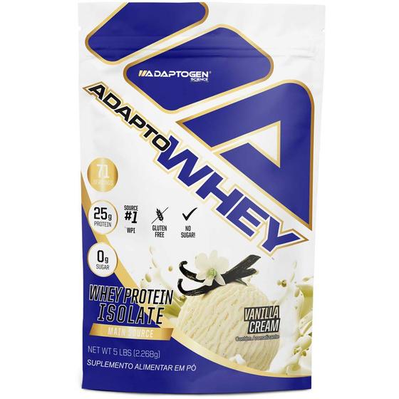 Adaptogen Whey Isolado Whey Protein Isolate 2268kg Refil Baunilha Menor preço em Adaptogen Whey Isolado Whey Protein Isolate 2268kg Refil Baunilha