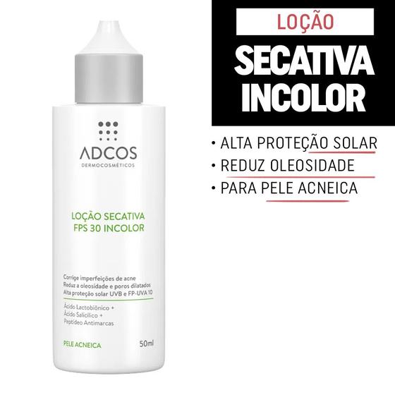 Imagem de Adcos Acne Solution Loção Secativa Incolor Fps30 50ml