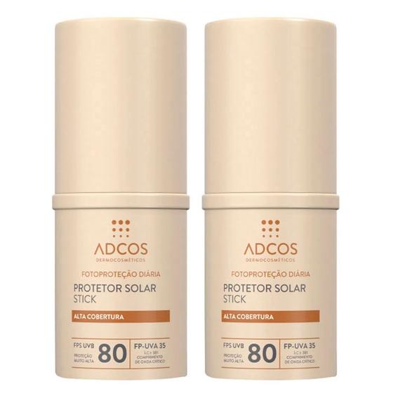 Imagem de Adcos Kit com 2 Protetores Solares com Cor FPS80 - Bronze