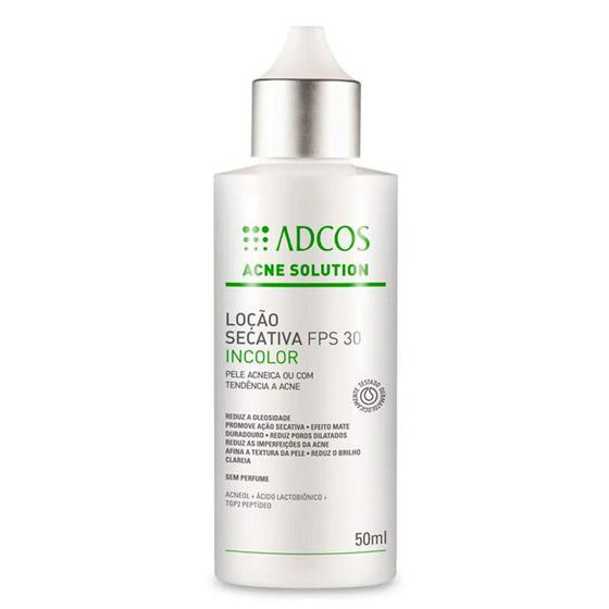 Imagem de Adcos Profissional Acne Solution Loção Secativa FPS 30 incolor 50ml