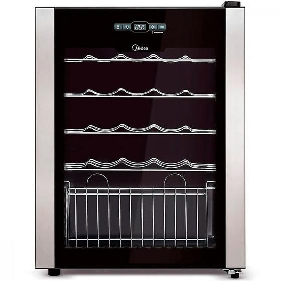 Imagem de Adega Climatizada de Vinhos Midea 24 Garrafas com Painel Touch 127V Preto - WBB241