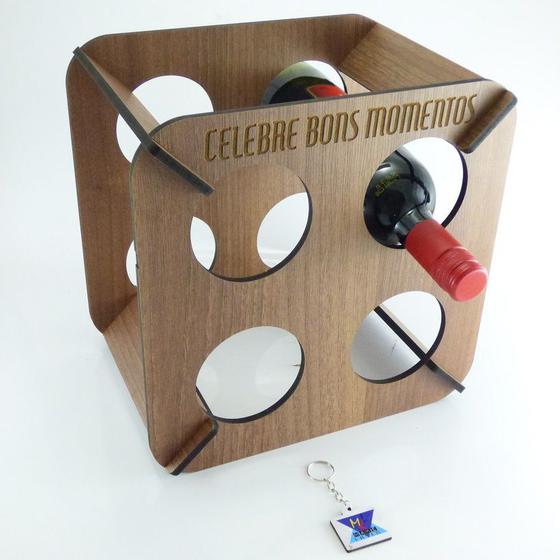 Imagem de Adega de vinho 4 garrafa Celebre Bons Momentos