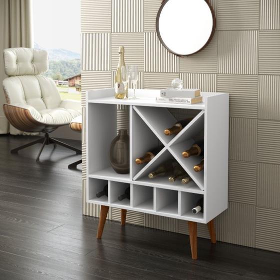 Imagem de Adega em X Estilo Retrô Pés palito Ambiente Pergola cor Branco - Comprar Móveis em Casa
