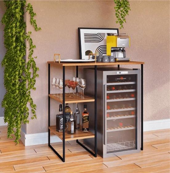Imagem de ADEGA ESTILO INDUSTRIAL AÇO FERRO MDF AD02 Informar cor da estrutura e MDF via mensagem após a compra