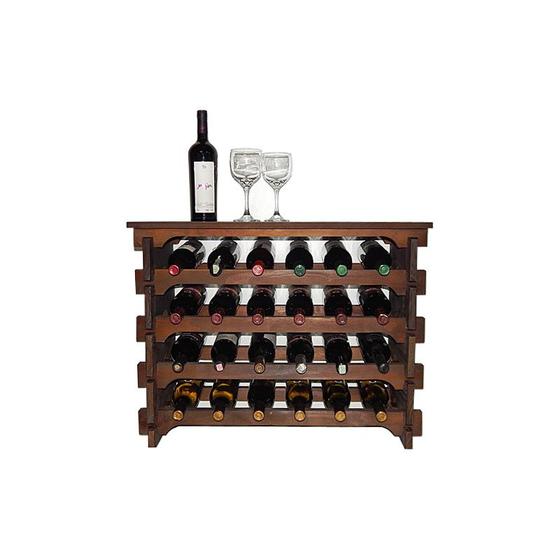 Adega Madeira Vinho 24 Garrafas Mesinha Cor Embuia C06 é boa?