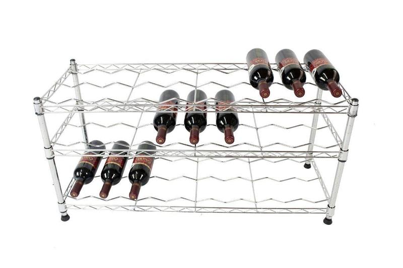 Adega Para Vinhos 27 Garrafas De Aço Cromado Rack Aramados Menor preço em Adega Para Vinhos 27 Garrafas De Aço Cromado Rack Aramados