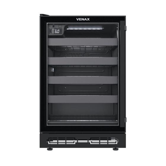 Imagem de Adega Venax Cave In 100 Porta Invertida 82l com Opção de Embutir Preto Fosco 127v