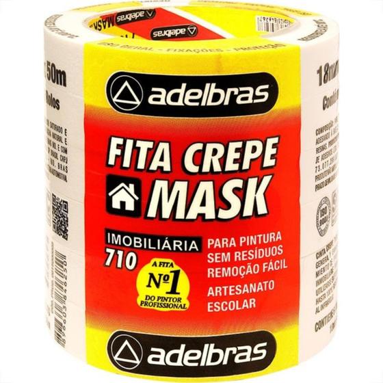 Imagem de Adelbras Fita Crepe  710 18Mm X 50Mt - Kit C/6 Rl