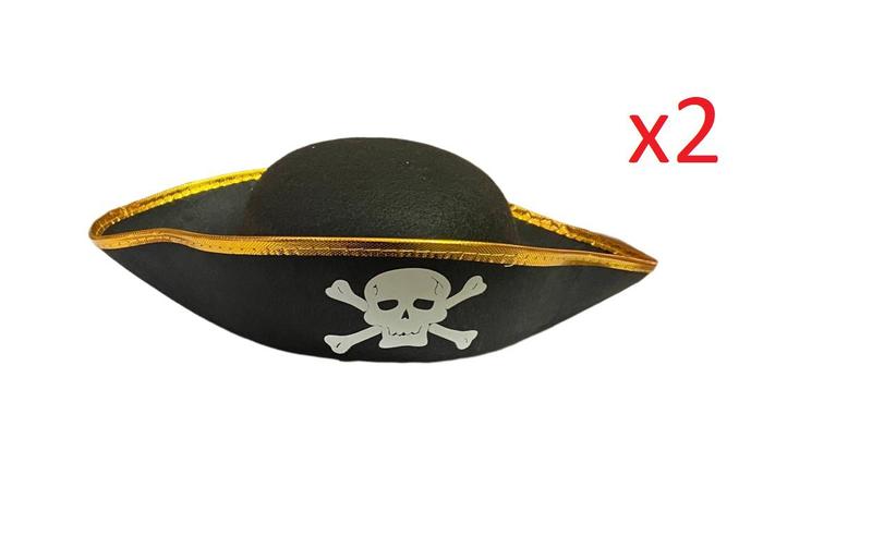 Imagem de Adereço de Fantasia Chapéu de Pirata Infantil- Kit 2unidades