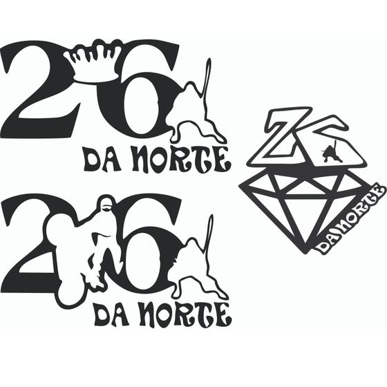 Adesivo 26 Da Norte Kit Com 3 Adesivos 26 Da Norte Premium - RB ...