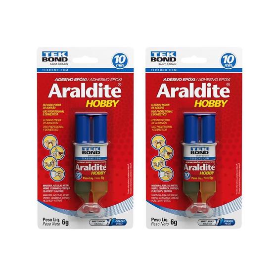 Imagem de Adesivo Araldite Hobby Tekbond Seringa 6g - 2 Un