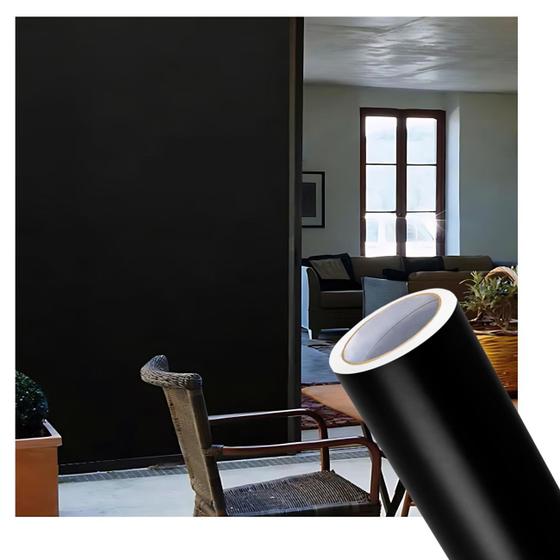 Imagem de Adesivo Autocolante Blackout Preto Fosco 6m x 70cm