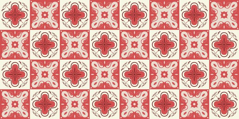 Imagem de Adesivo Azulejo Português - 2 desenhos (VERMELHO E BRANCO)