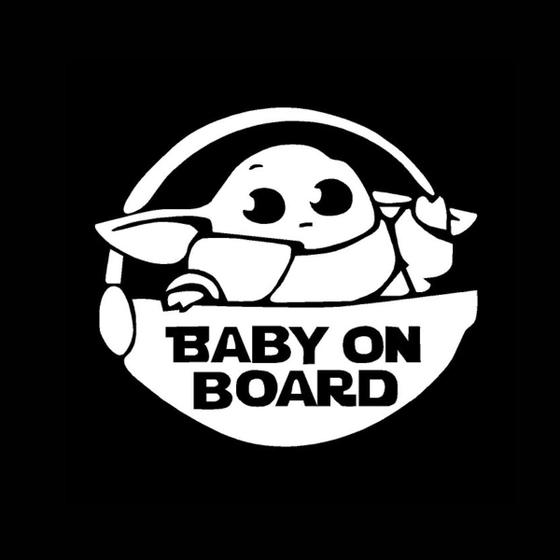 Imagem de Adesivo Baby Yoda Bebê á Bordo Star Wars para Automoveis .